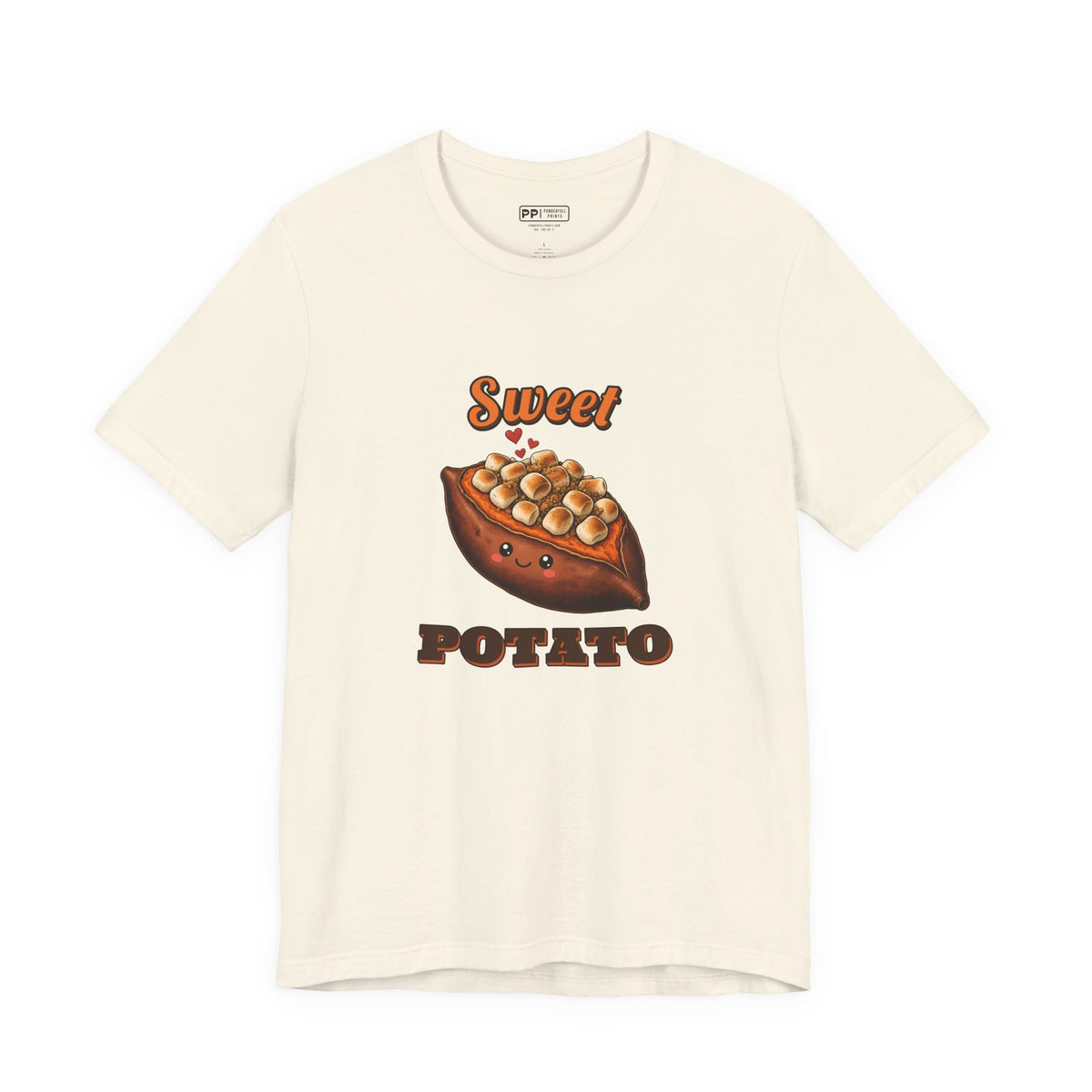 Sweet Potato Tee (Couch Potato Pair), Natural, front