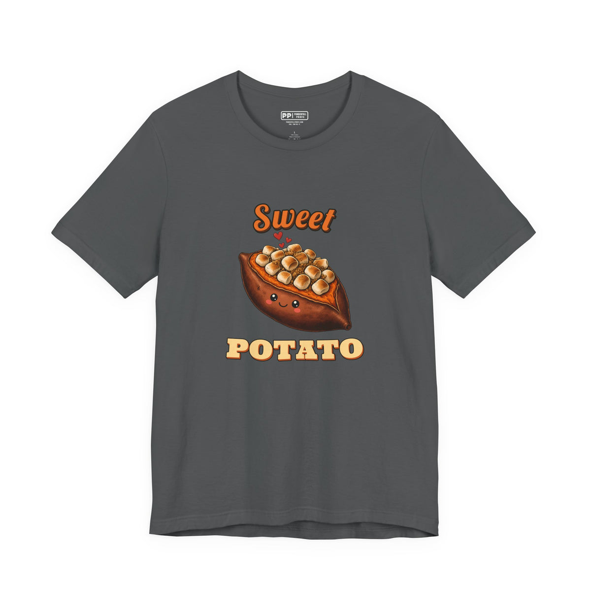 Sweet Potato Tee (Couch Potato Pair), Asphalt, front