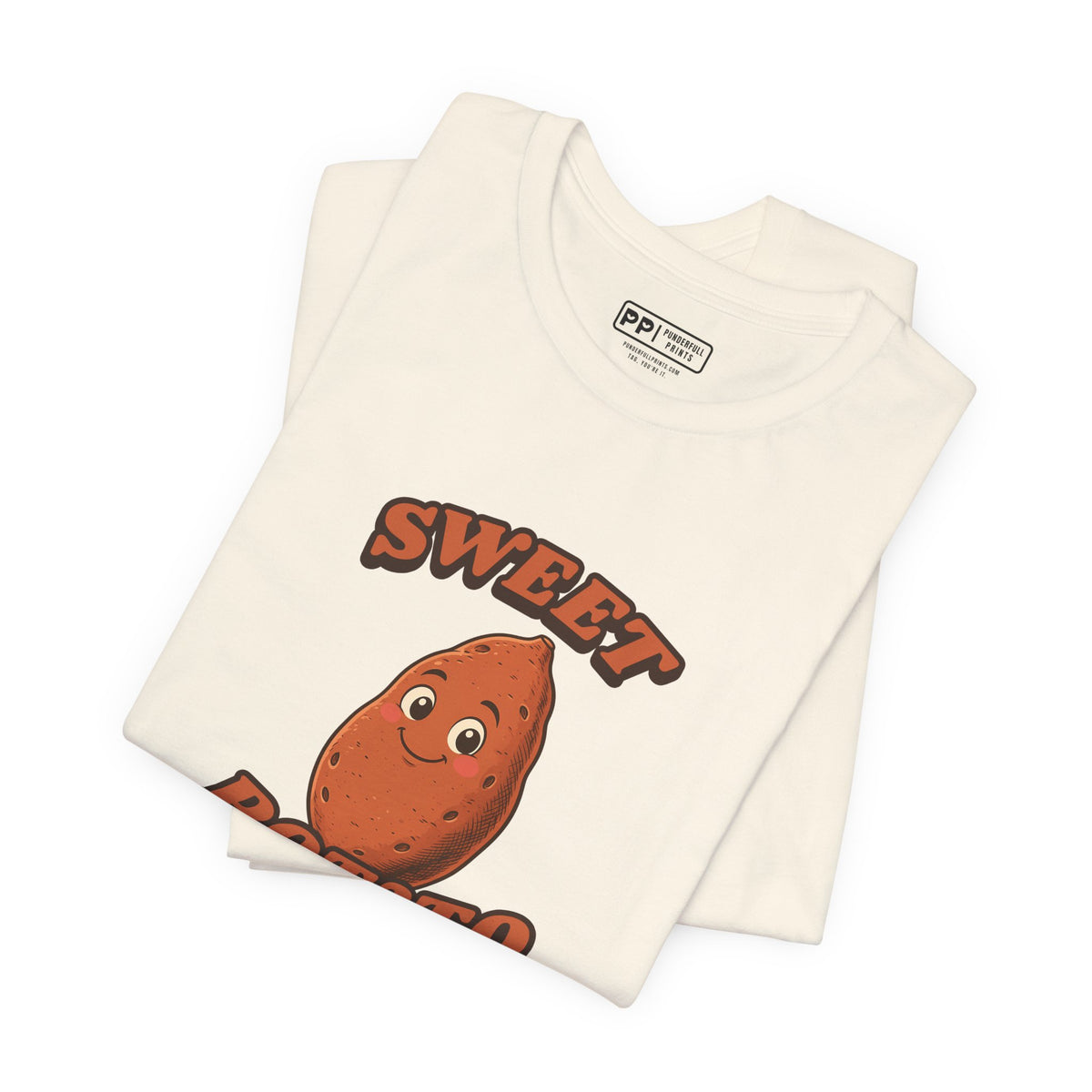 Sweet Potato Tee (Kind of Rude Pair), Natural, folded