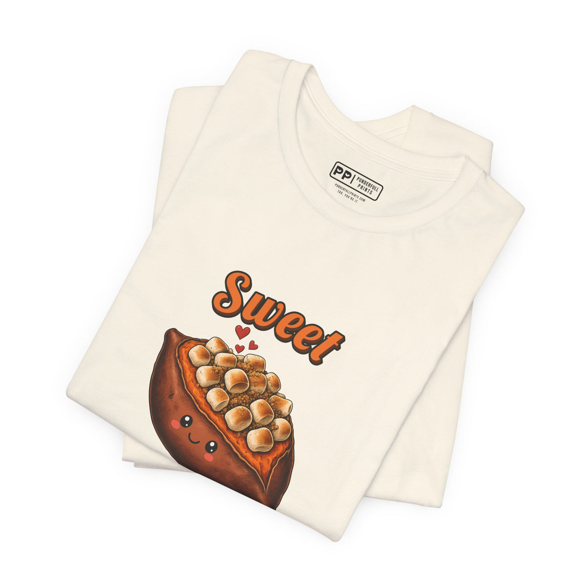 Sweet Potato Tee (Couch Potato Pair), Natural, folded