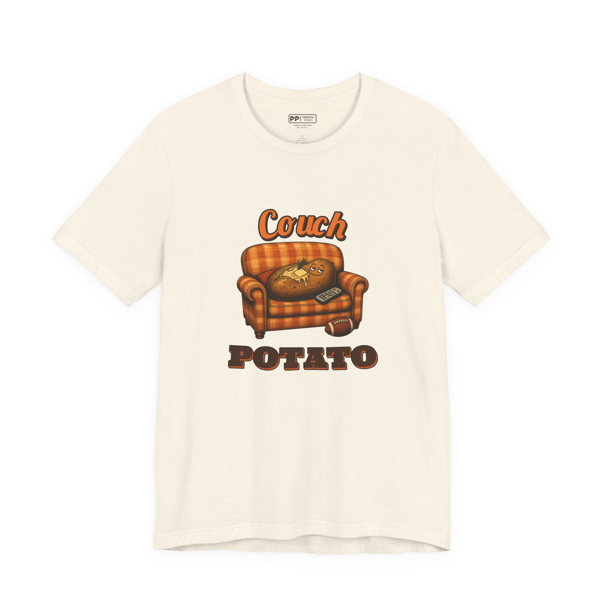 Couch Potato Tee, Natural, front