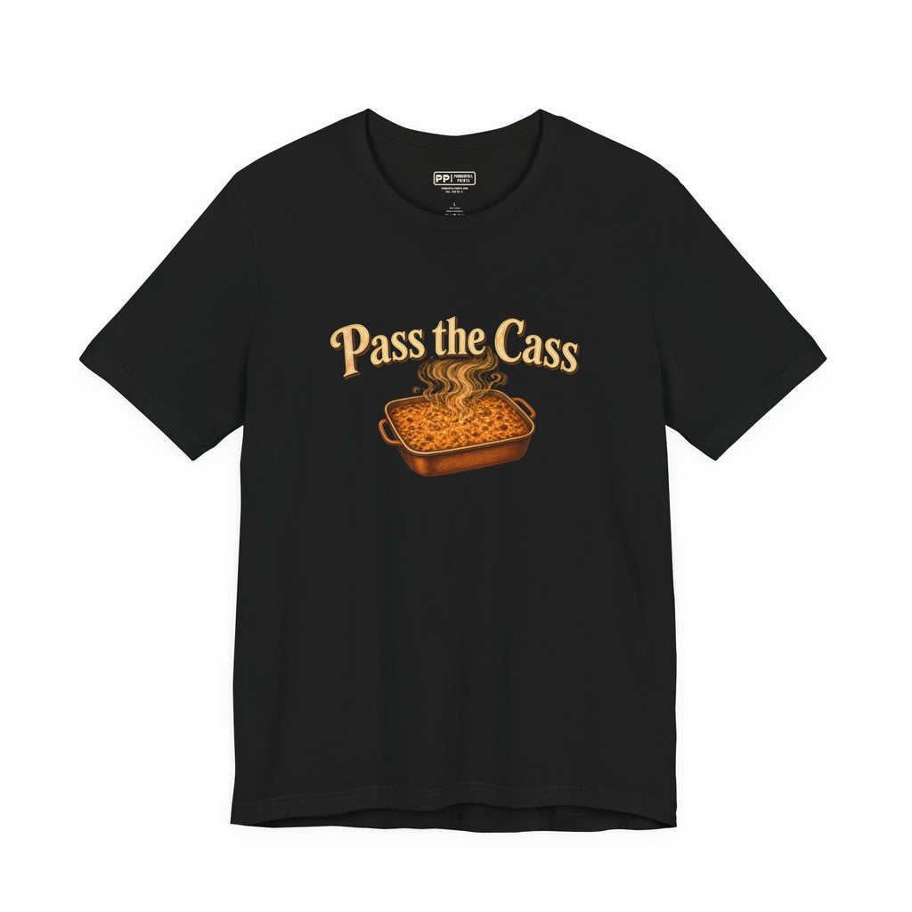 Pass the Cass Tee, Black, flat front