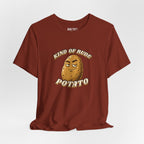 Kind of Rude Potato Tee, Rust, hanging