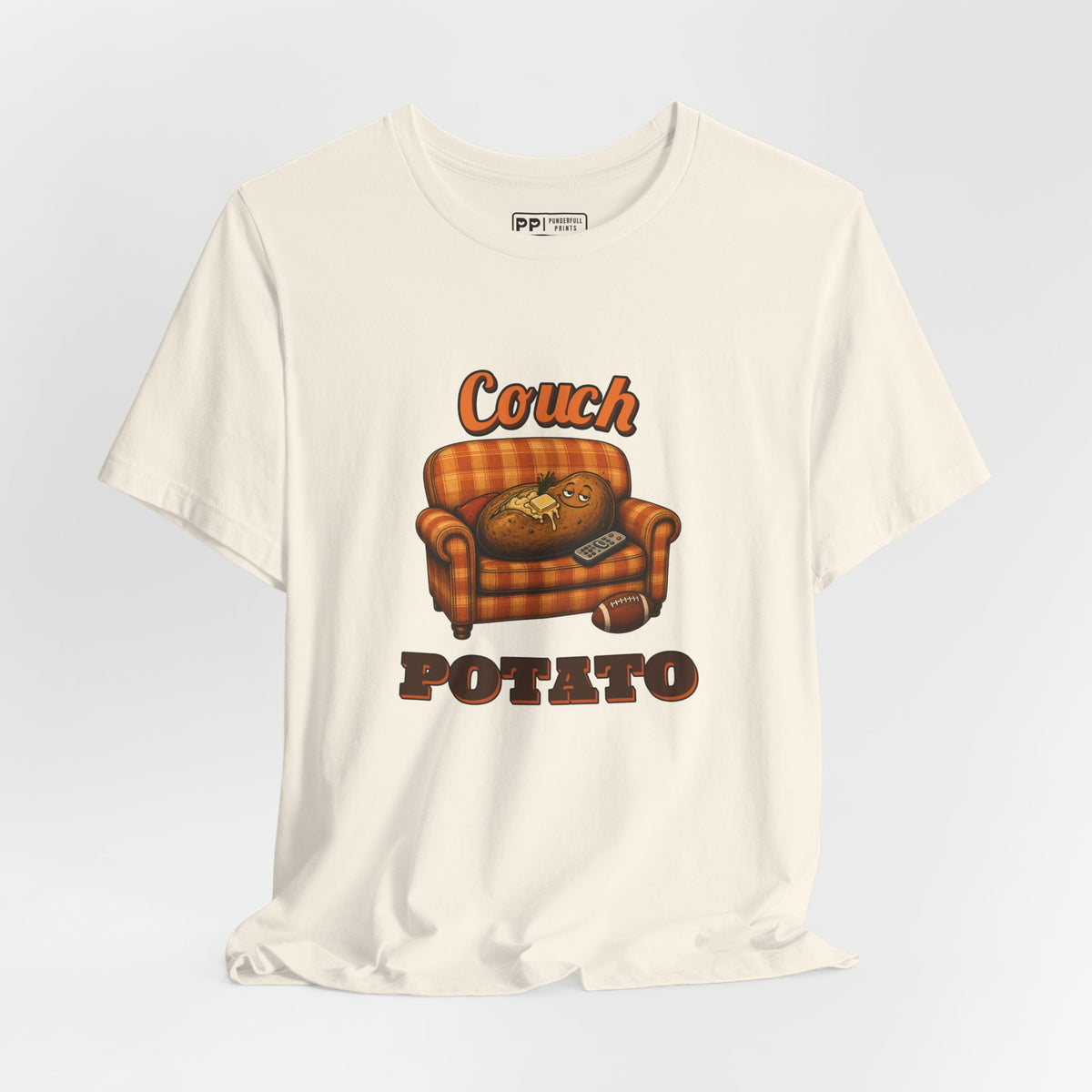 Couch Potato Tee, Natural, hanging