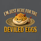 I'm Just Here for the Deviled Eggs Tee, Asphalt, close-up