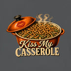 Kiss My Casserole Tee, Asphalt, close-up