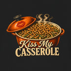 Kiss My Casserole Tee, Black, close-up