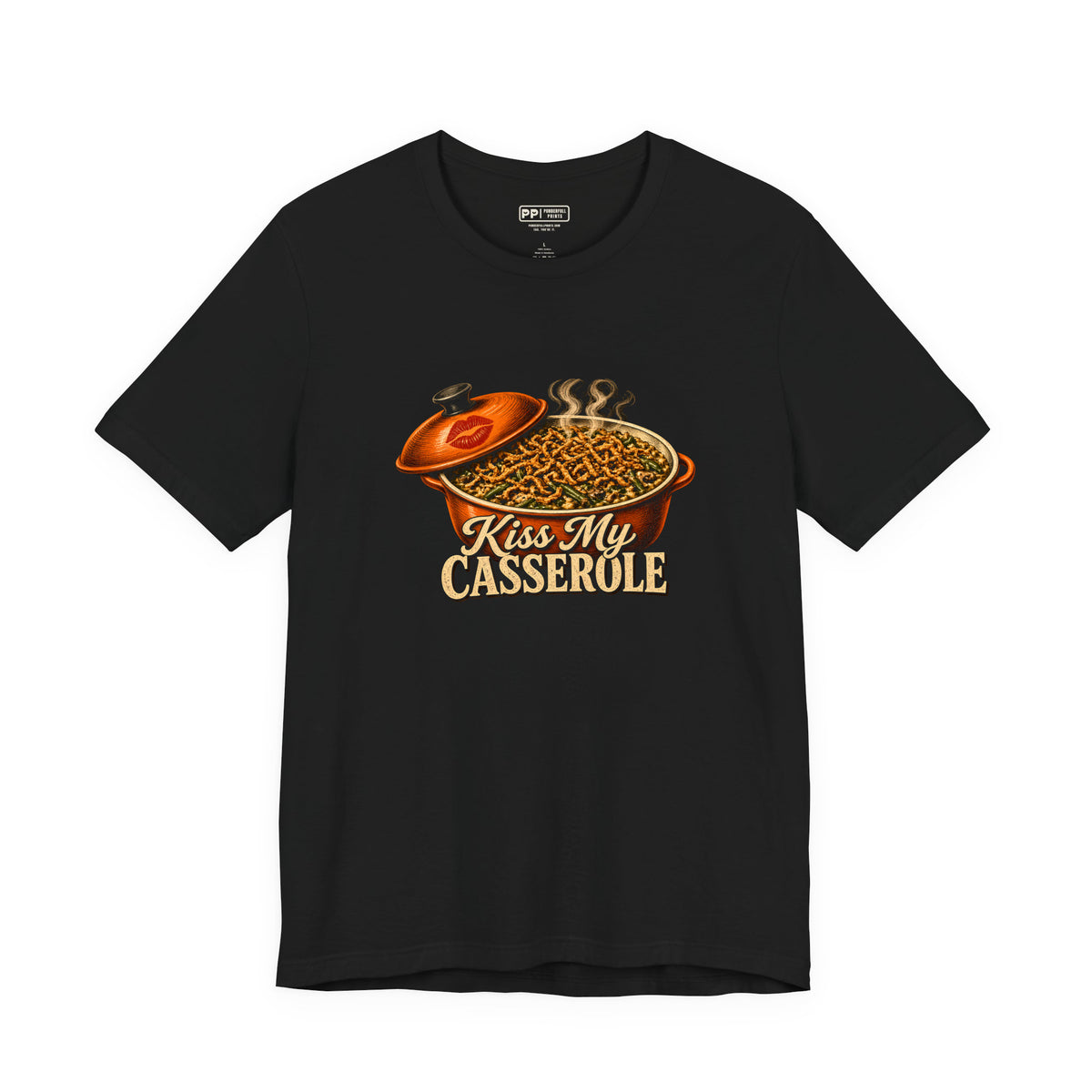 Kiss My Casserole Tee, Black, front
