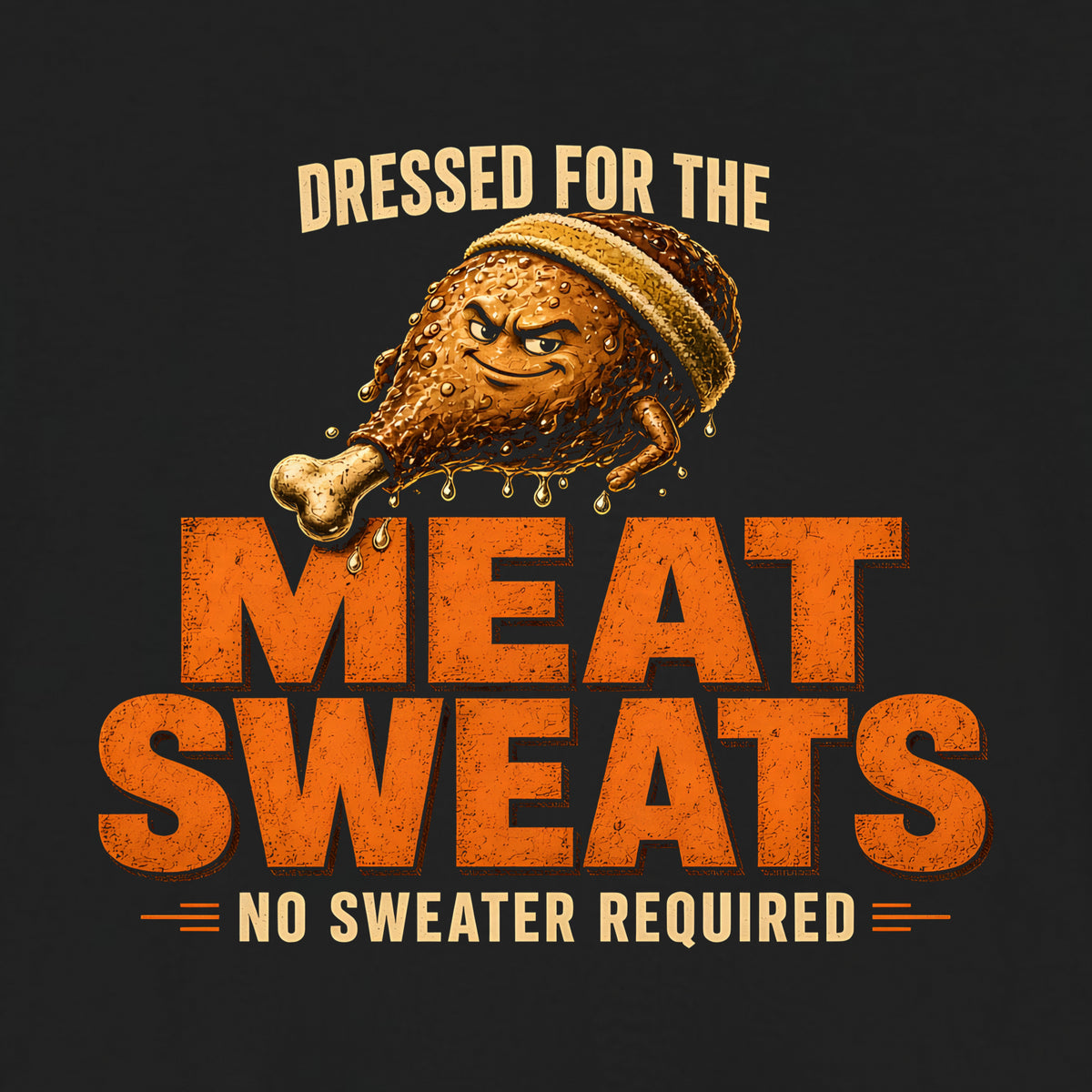 Dressed for the Meat Sweats Tee, Black, close-up