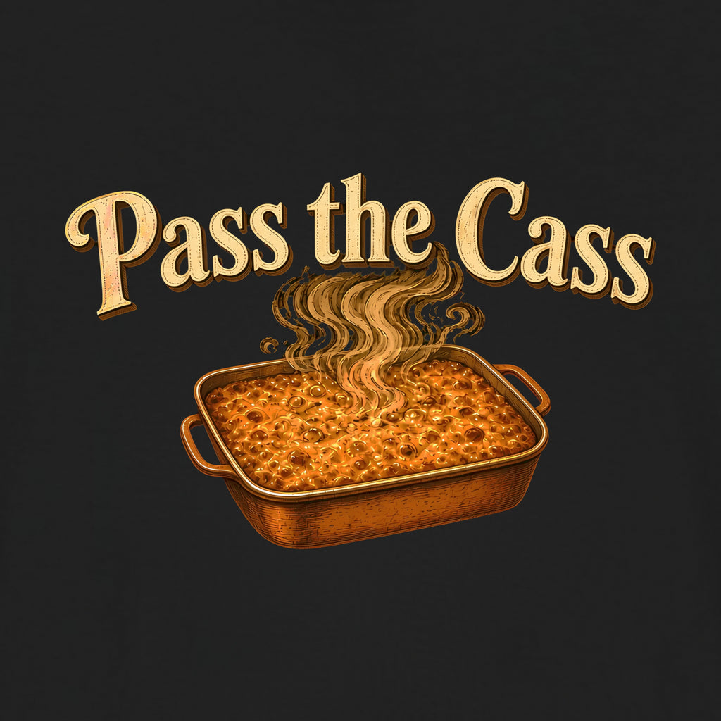 Pass the Cass Tee, Black, close-up