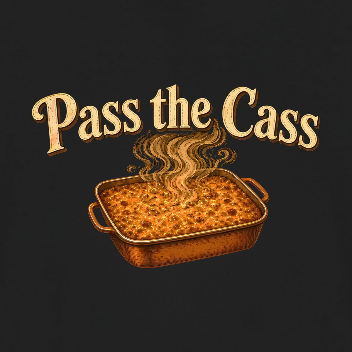 Pass the Cass Tee, Black, close-up