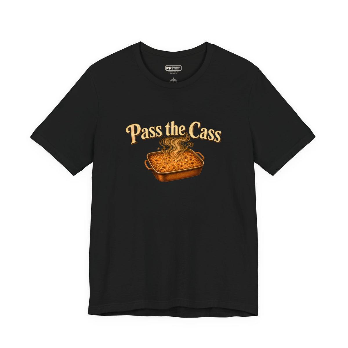 Pass the Cass Tee, Black, front