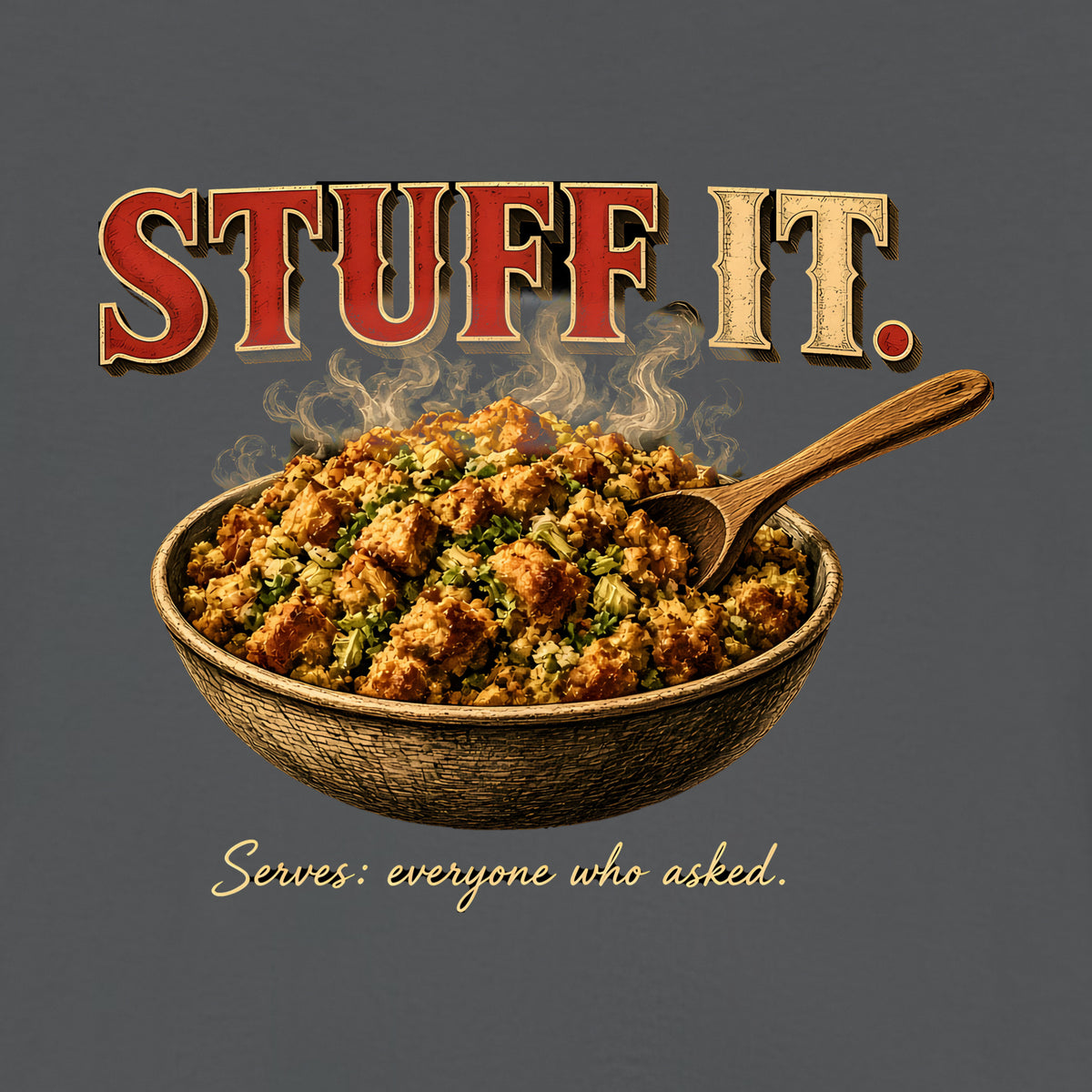Stuff It Tee, Asphalt, close-up