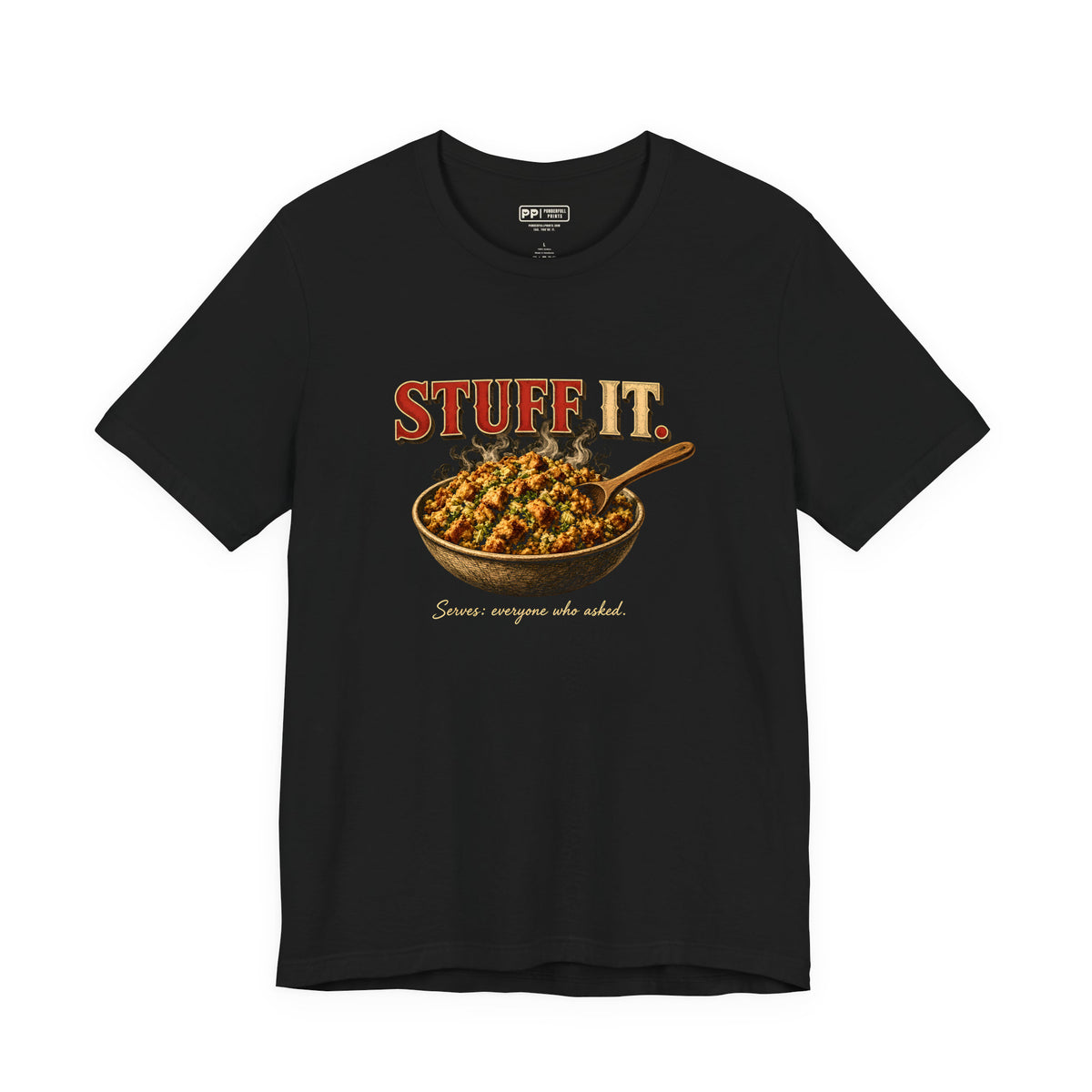 Stuff It Tee, Black, front